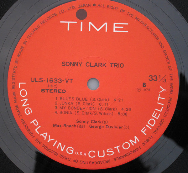 Sonny Clark Trio : Sonny Clark Trio (LP, Album, RE)