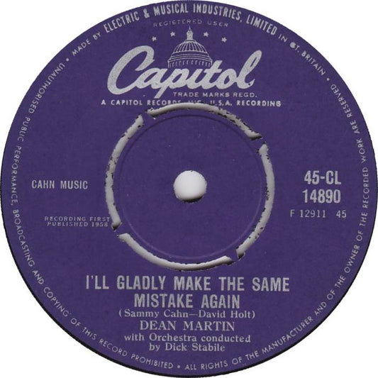 Dean Martin : I'll Gladly Make The Same Mistake Again (7", Single, Mono)