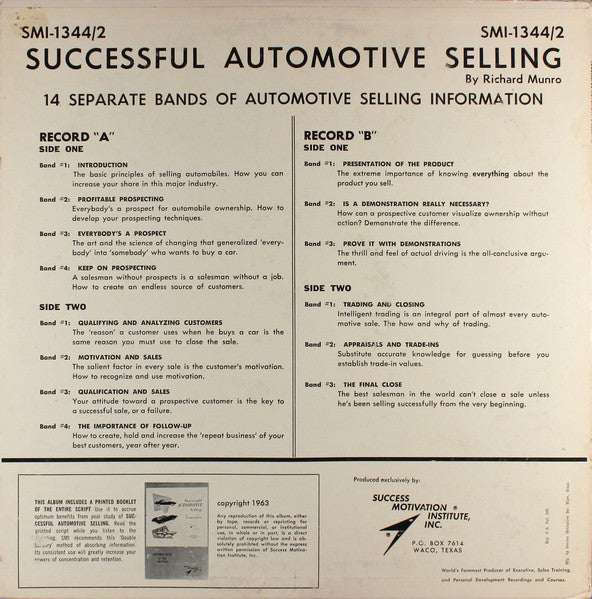 Richard Munro : Successful Automotive Selling (2xLP)