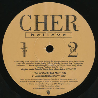 Cher : Believe (2x12", Maxi)