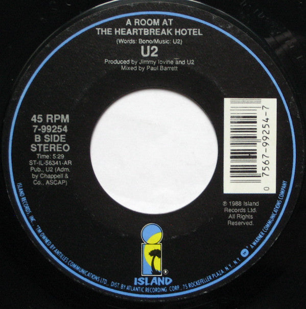 U2 : Angel Of Harlem (7", Single, Styrene, All)