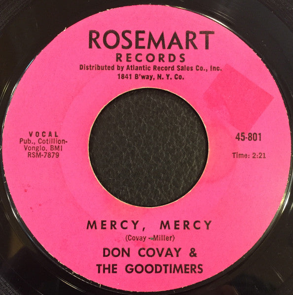 Don Covay & The Goodtimers : Mercy, Mercy / Can't Stay Away (7", Single, Styrene, Mon)