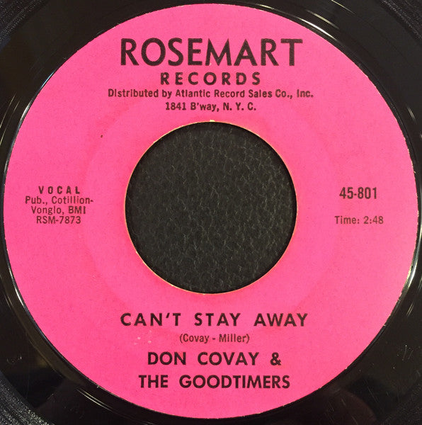 Don Covay & The Goodtimers : Mercy, Mercy / Can't Stay Away (7", Single, Styrene, Mon)