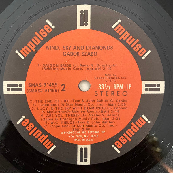 Gabor Szabo And The California Dreamers : Wind, Sky And Diamonds (LP, Album, Club)