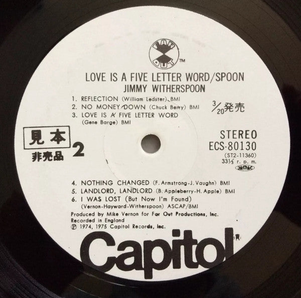 Jimmy Witherspoon : Love Is A Five Letter Word (LP, Album, Promo)
