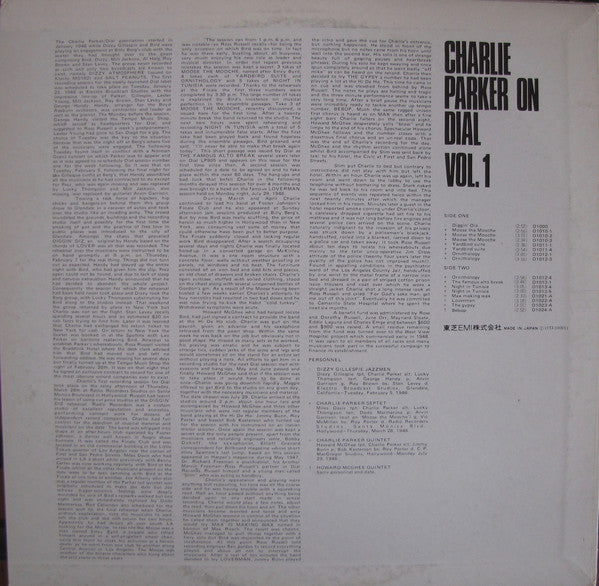 Charlie Parker : Charlie Parker On Dial Volume 1 (LP, Comp, Mono, RE)