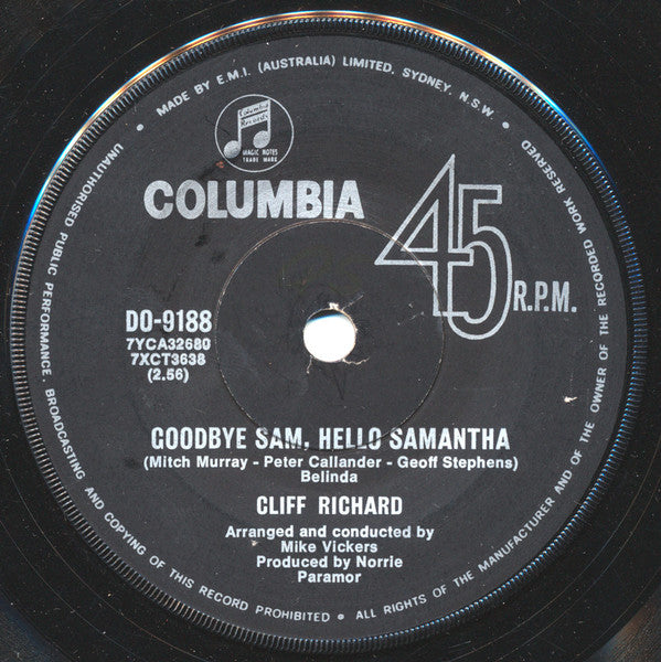 Cliff Richard : Goodbye Sam, Hello Samantha / You Can Never Tell (7", Single, Mono)