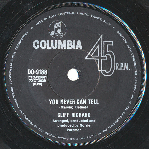 Cliff Richard : Goodbye Sam, Hello Samantha / You Can Never Tell (7", Single, Mono)
