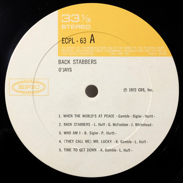 O'Jays* : Back Stabbers (LP, Album, RE)