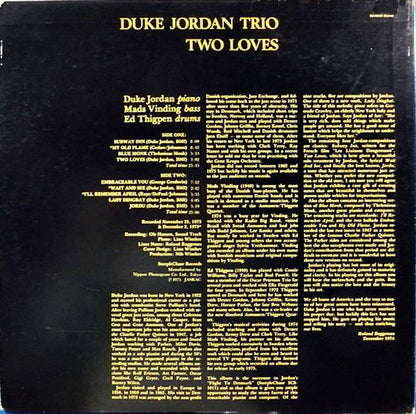 Duke Jordan Trio : Two Loves (LP, Album)