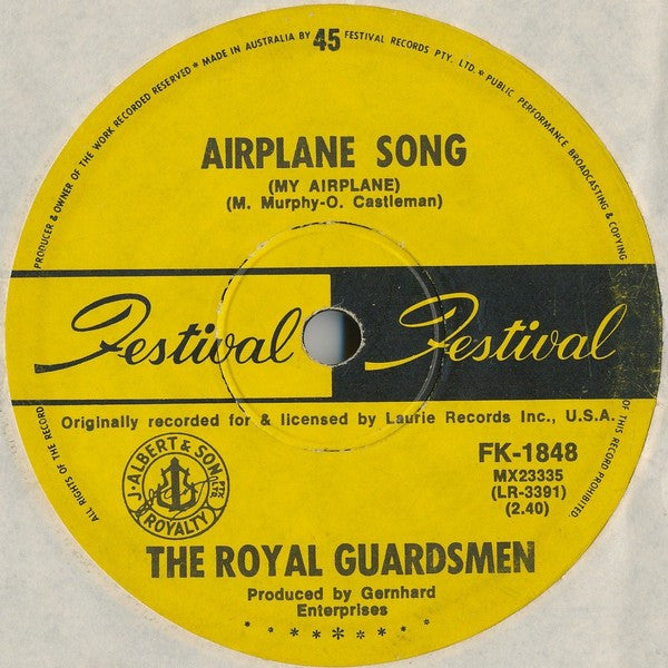 The Royal Guardsmen : Airplane Song (My Airplane) (7", Single)