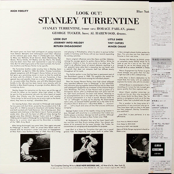 Stanley Turrentine : Look Out! (LP, Album, Mono, Ltd, RE)
