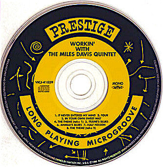 The Miles Davis Quintet : Workin' With The Miles Davis Quintet (CD, Album, Mono, RE, RM, 20b)