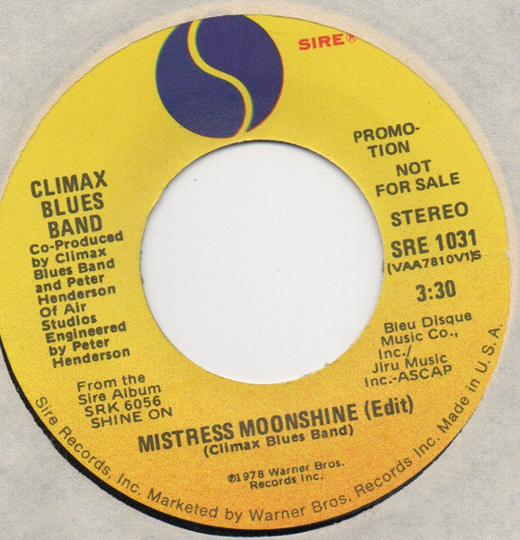 Climax Blues Band : Mistress Moonshine - Promo (7")