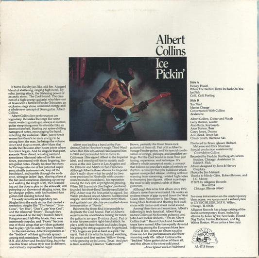 Albert Collins : Ice Pickin' (LP, Album, All)