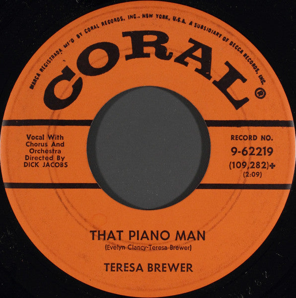 Teresa Brewer : Anymore (7", Glo)