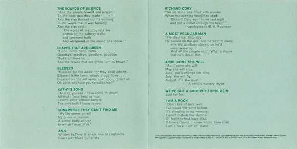 Simon & Garfunkel : Sounds Of Silence (CD, Album, RE, RP)