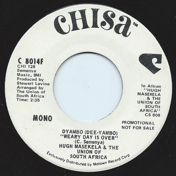 Hugh Masekela & The Union Of South Africa : Dyambo  (7", Promo)