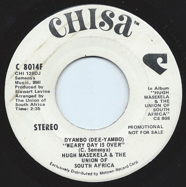 Hugh Masekela & The Union Of South Africa : Dyambo  (7", Promo)