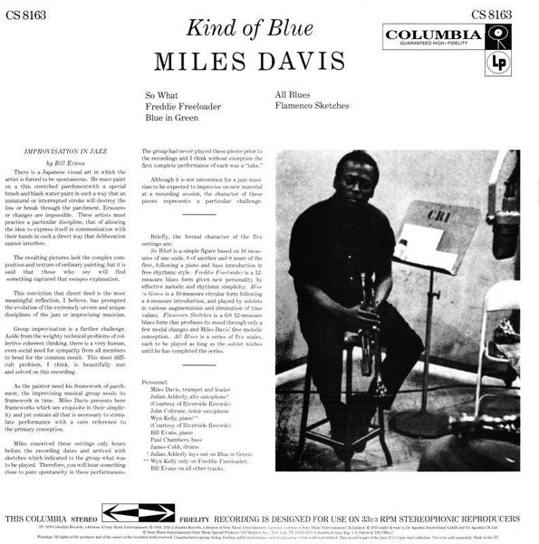 Miles Davis : Kind Of Blue (LP, Album, RE, RP, 180)