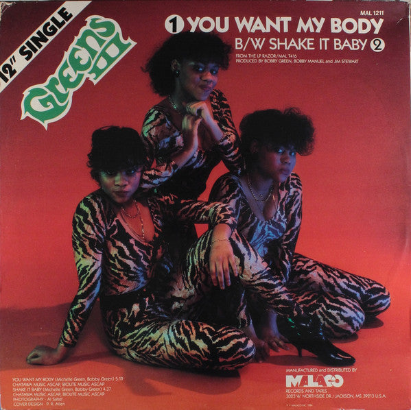 Greens III : You Want My Body (12", Single)