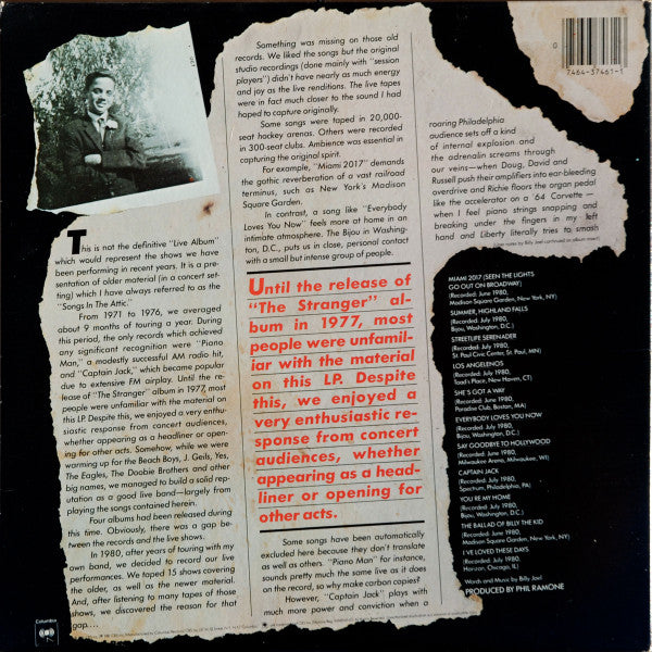 Billy Joel : Songs In The Attic (LP, Album, San)