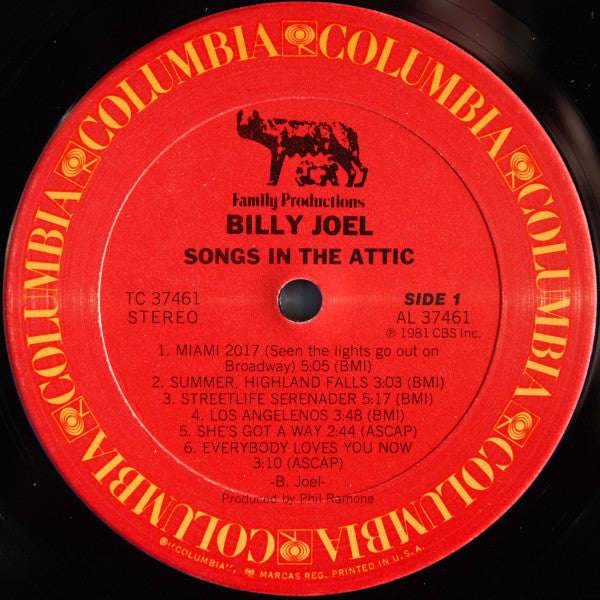 Billy Joel : Songs In The Attic (LP, Album, San)