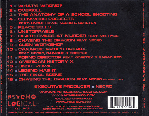 Ill Bill : What's Wrong With Bill? (CD, Album)