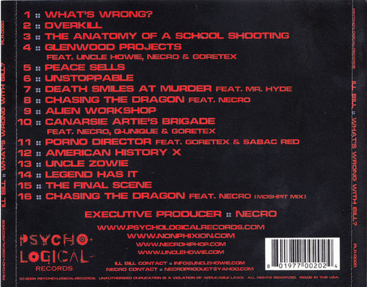 Ill Bill : What's Wrong With Bill? (CD, Album)