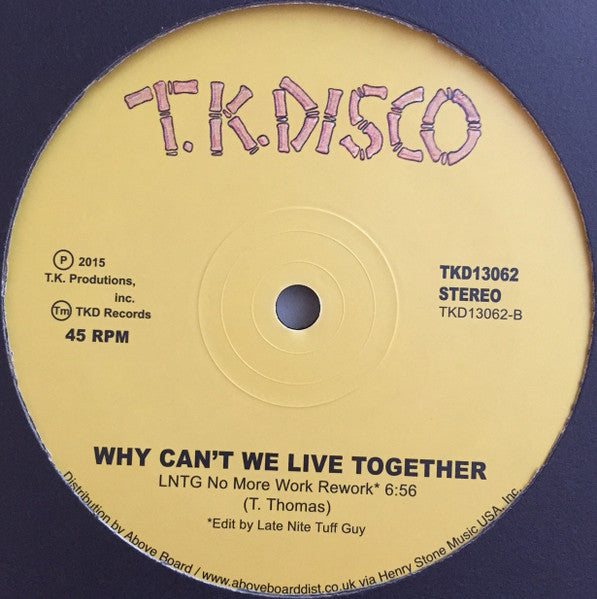 Timmy Thomas : Why Can't We Live Together (12", RE)