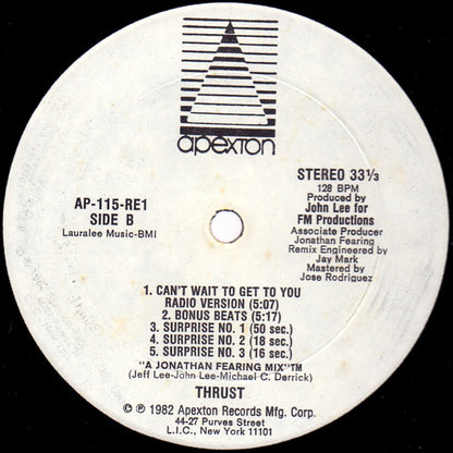 Thrust (2) : Can't Wait To Get To You (12")