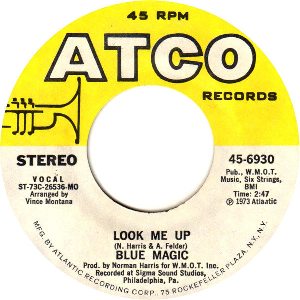 Blue Magic : Look Me Up (7", Single, MO )