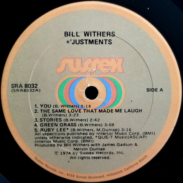 Bill Withers : +'Justments (LP, Album, Son)