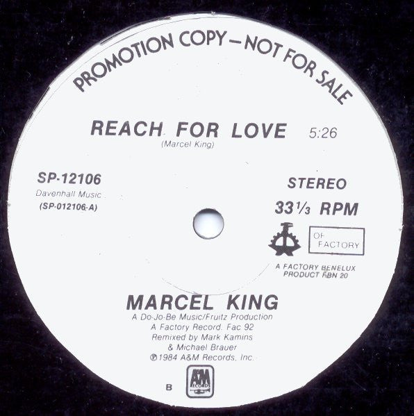 Marcel King : Reach For Love (12", Promo)