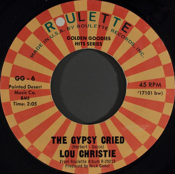 Lou Christie : Two Faces Have I / The Gypsy Cried (7", Single, Styrene)