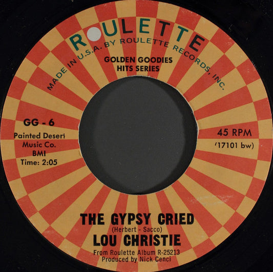 Lou Christie : Two Faces Have I / The Gypsy Cried (7", Single, Styrene)