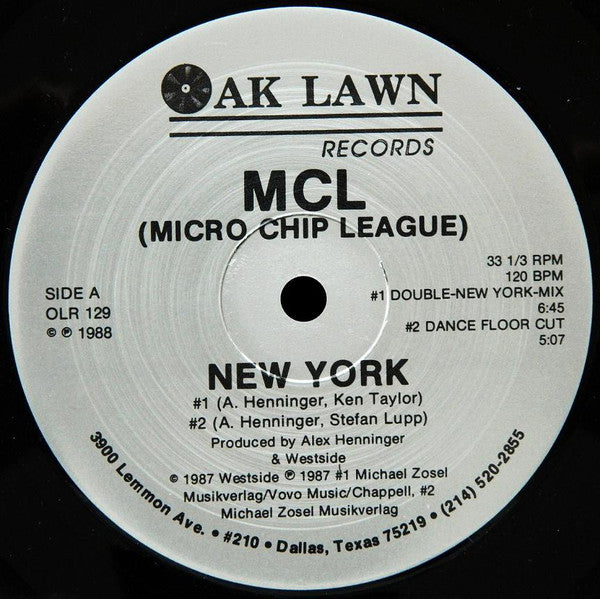 MCL (Micro Chip League) : New York Plus Communicate (12", Single)