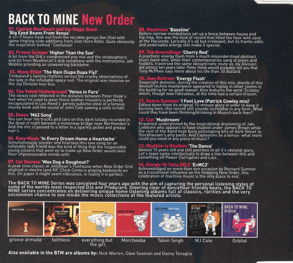 New Order : Back To Mine (CD, Comp, Mixed, Promo)
