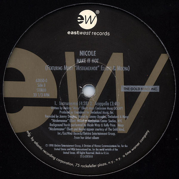 Nicole* Featuring Missy "Misdemeanor" Elliott* & Mocha : Make It Hot (12")