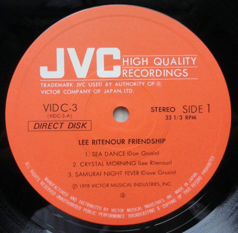 Lee Ritenour : Friendship (LP, Album, Dir)