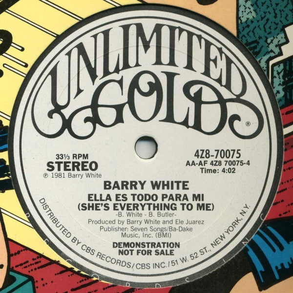 Barry White : Mi Nueva Cancion (Love Makin' Music) / Ella Es Todo Para Mi (She's Everything To Me) (12", Single, Promo)