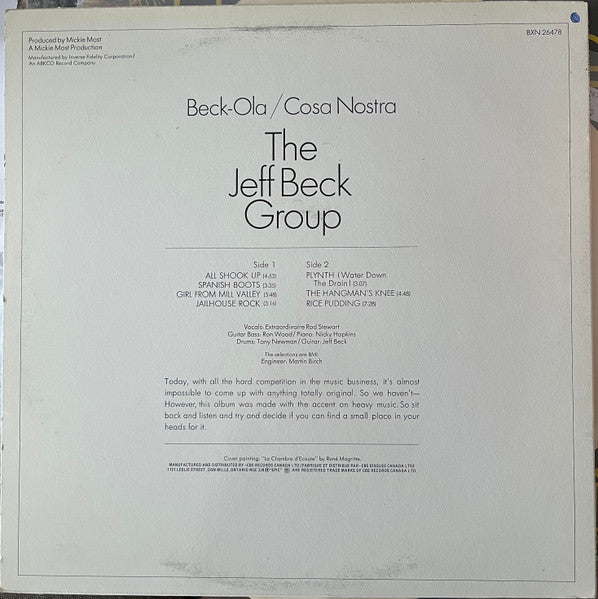 The Jeff Beck Group* : Beck-Ola (LP, Album, RE)