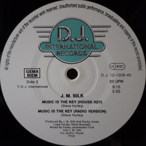 J.M. Silk Featuring Steve 'Silk' Hurley* : Shadows Of Your Love / Music Is The Key (12")