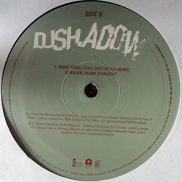 DJ Shadow : Mashin' On The Motorway (2x12", Single, M/Print)