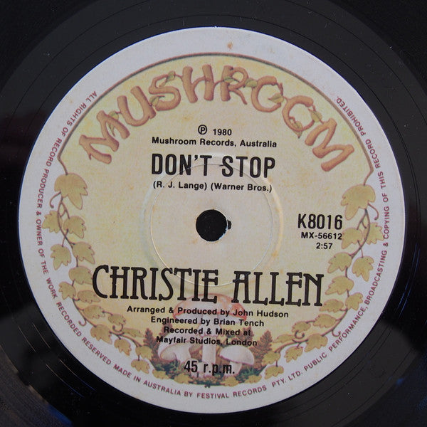Christie Allen : Baby Get Away (7", Single)