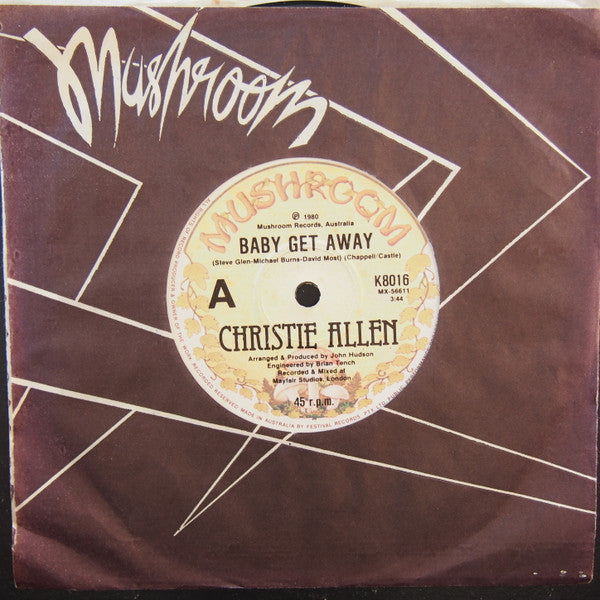 Christie Allen : Baby Get Away (7", Single)
