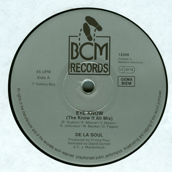 De La Soul : Eye Know (12", Single)