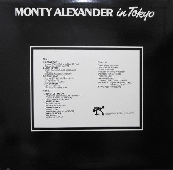 Monty Alexander : In Tokyo (LP, Album)
