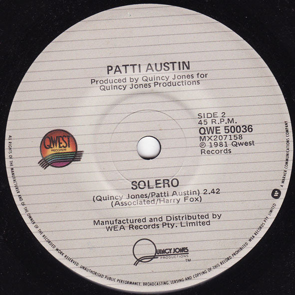 Patti Austin : Baby, Come To Me (7")