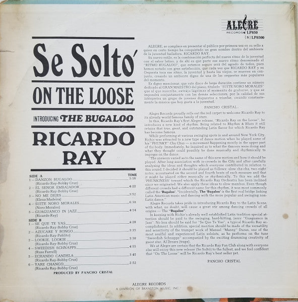 Ricardo Ray : Se Solto' = On The Loose (LP, Album, Mono, Hi-)